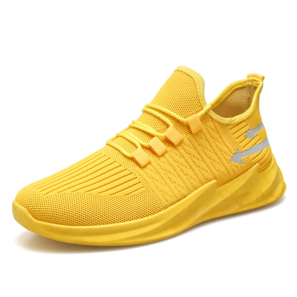 Shark Sole Sport Footwear Yellow Sneakers For Men's Run Shoes