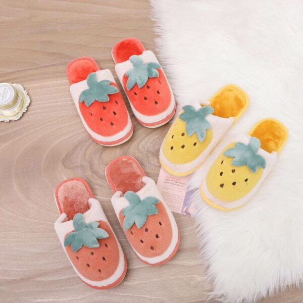 Winter Fashionable Custom Fruit Indoor Bedroom Beautiful Slippers For Women