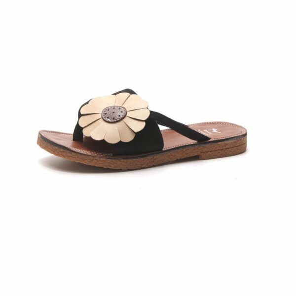 Flower Women's Leather Summer Slide Sandals