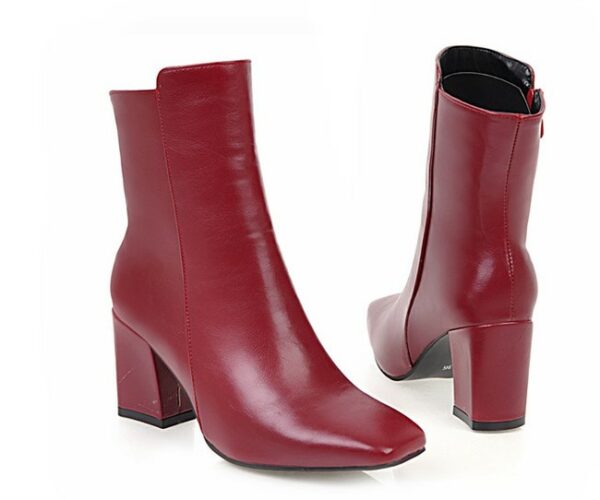 Winter Ankle Boots Plus Size Thick Heel Short Boot for Women