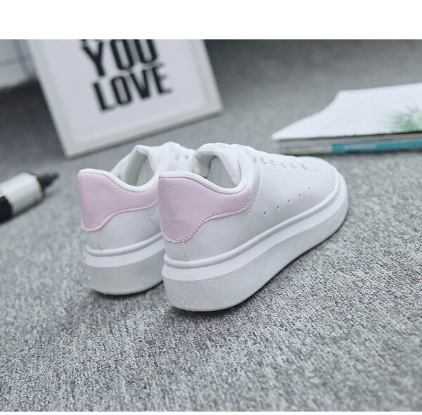 Fashion Breathable Sneakers leather Platform Shoes White