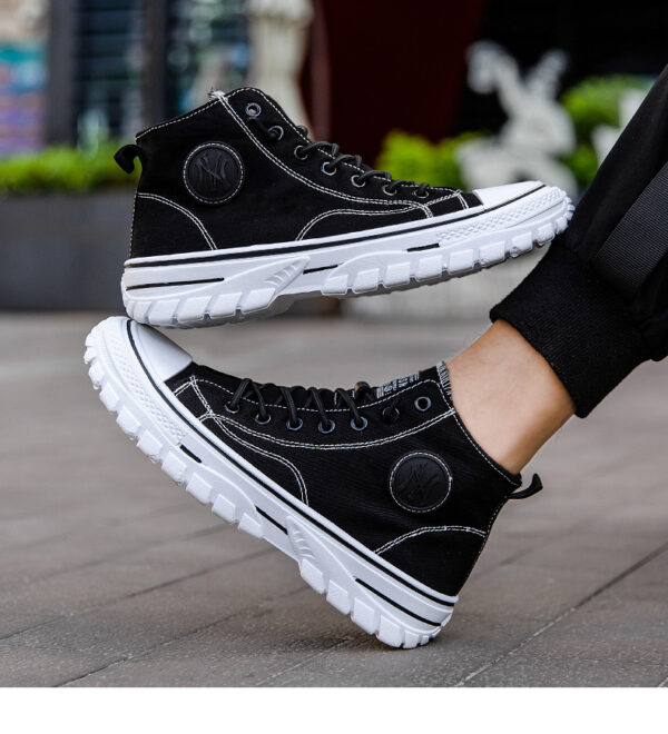 Men's Black Canvas Shoes Walking Sport Sneakers