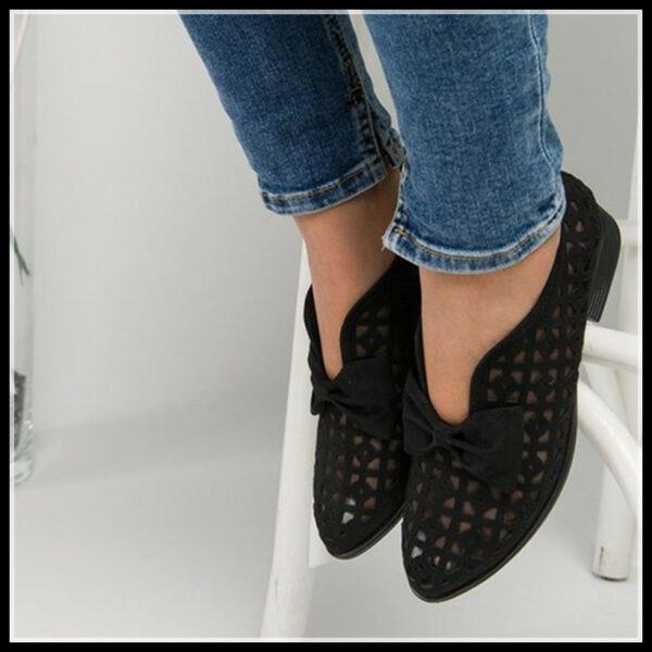 Woman Summer Breathable Hollow Black Color Shoes