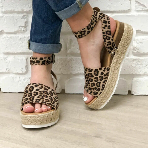 Platform Sandals Espadrille Ankle Strap Comfy Summer Peep Toe Shoes