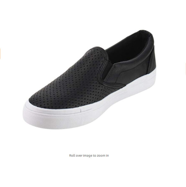 Women's Perforated Slip On Flat Round Toe Sneaker Shoes